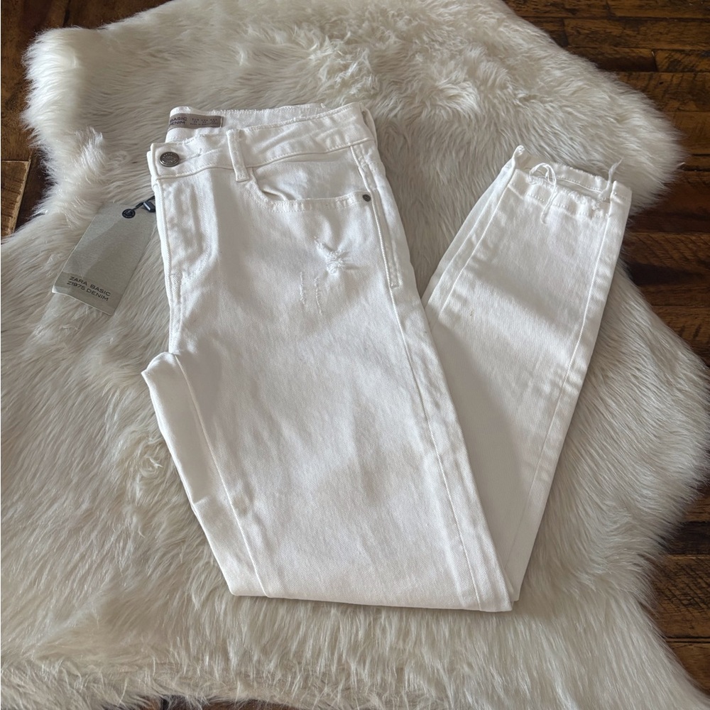 Zara Women's Bright White Skinny Jeans
